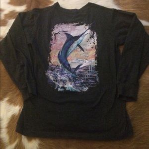 Heather grey/black SUPER COMFY Guy Harvey shirt